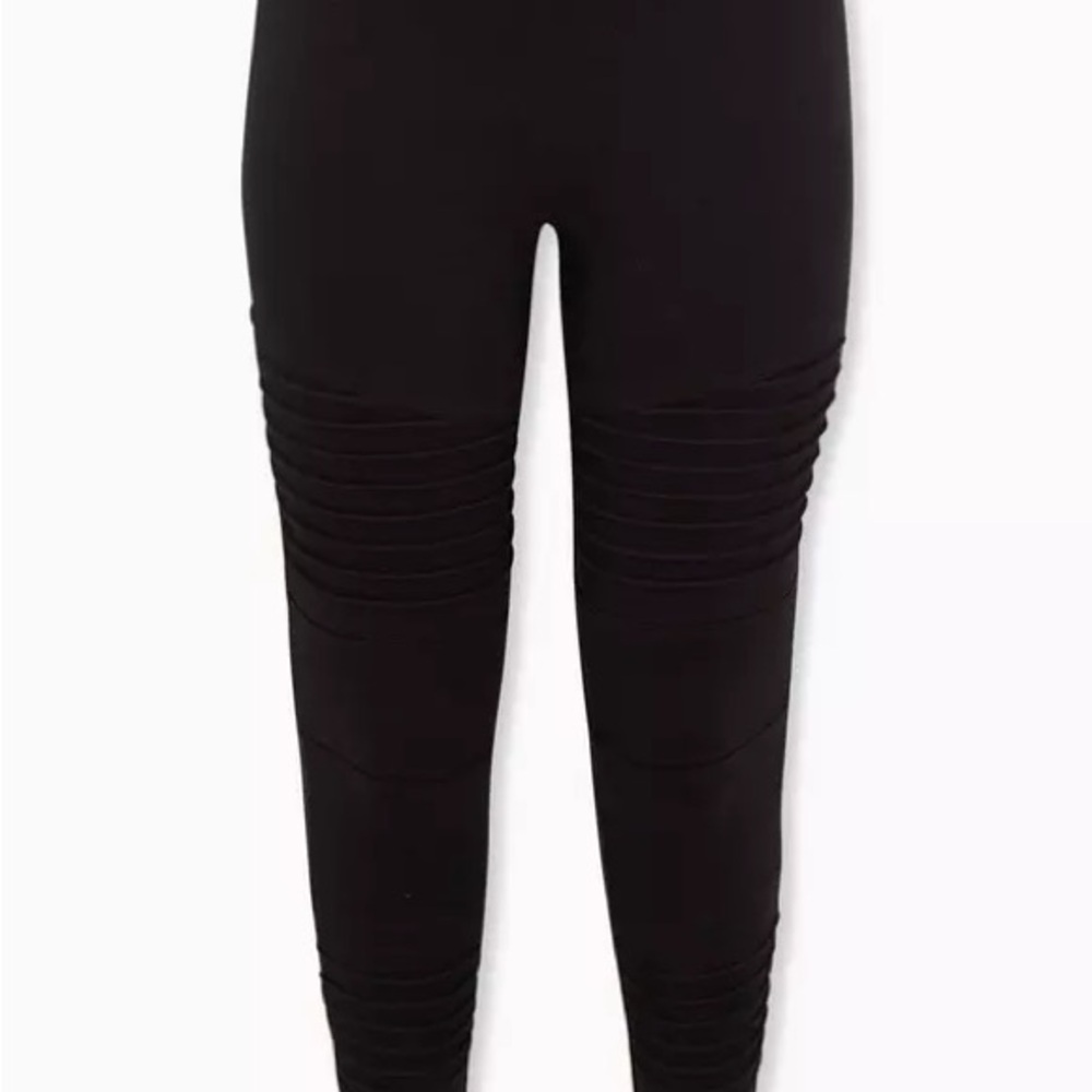 NWT Torrid Black Faux Leather Moto Leggings